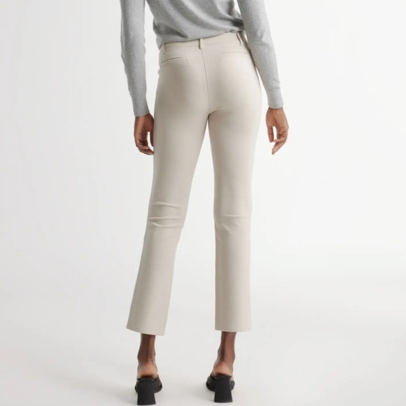 NWT QUINCE Ultra-Stretch Ponte Straight Leg Pants Ecru 3735 - Picture 4 of 11